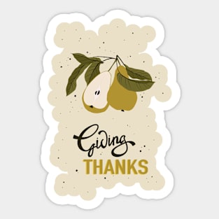 giving thanks fruits Sticker